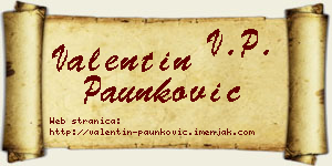 Valentin Paunković vizit kartica